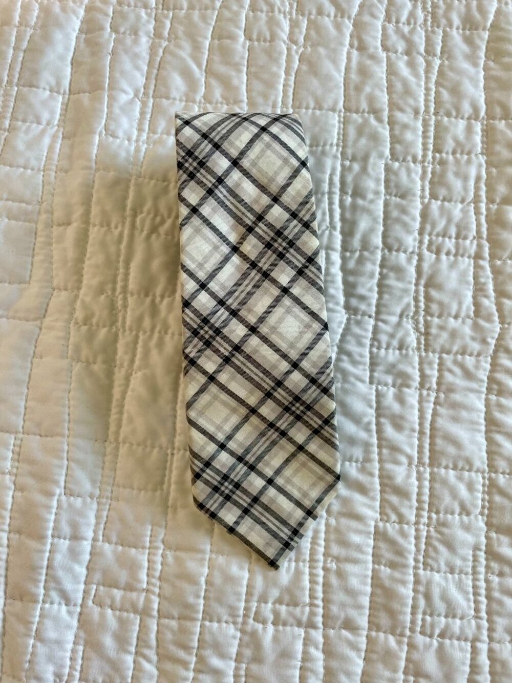 White Plaid Tie - Express Men